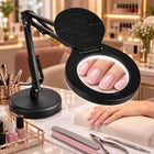 Lampka LED Kosmetyczna Lupa Szkło Powiększające na Biurko do paznokci do manicure, gabinetu kosmetycznego, czarna, E27