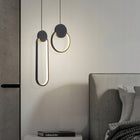 Lampa sufitowa jednopunktowa wisząca czarna LED metalowa ring loft ledowa oprawa do salonu jadalni kuchni, zintegrowane