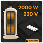 Farelka grzejnik termowentylator elektryczny pilot LCD termostat 2000W beżowy/brązowy