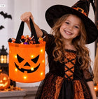 2X torba na cukierki halloween dynia świecąca LED słodycze słodkości pojemnik na łakocie dla dzieci, koszyk na