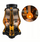 Znicz solarny kapliczka na cmentarz grób złoty elegancki LED - 25cm lampion nagrobny, ozdoba pomnika, ponad 75 h
