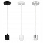 Oprawa wisząca do lampy kabel metalowa Biały Czarny Chrom E27 60W zwis sufitowy, przewód 80 cm, salon, kuchnia, jadalnia