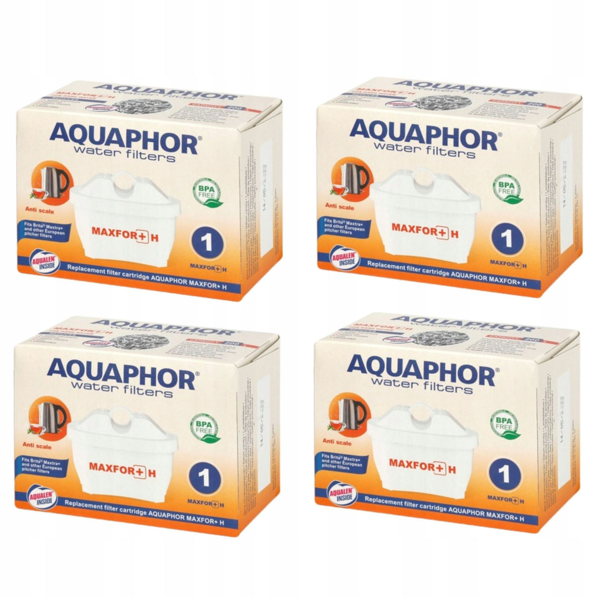 Filtr do dzbanka Aquaphor Maxfor+ H (do twardej wody), 4 szt.