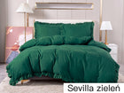 Komplet pościel z lamówką 200x220 +2 poszewki zestaw premium kolor popiel mikrofibra, zamek błyskawiczny, 3 części