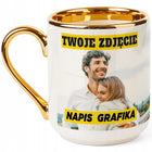 Kubek Elegancki Złoty Kosmetyczki Stylistki Paznokci z Grafiką Nadrukiem ceramiczny 330 ml do herbaty, personalizowany