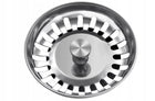 2 szt. Sitko do zlewozmywaka zlewu korek syfon srebrny automatyczny metalowy filtr odpływowy 81 mm, koszyczek kuchenny