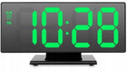 Zegar cyfrowy lustro LED termometr data budzik KOL elektroniczny wyświetlacz temperatury kalendarz alarm USB biały