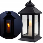Lampion LED dekoracyjny latarnia latarenka czarna na baterie balkon ogród ozdoba z tworzywa sztucznego 17x8 cm, nie są