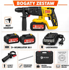 Wiertarka Młotowiertarka Akumulatorowa 2xAkumulator 36V Udarowa Walizka SDS do wiercenia w betonie, otwory do 24 mm