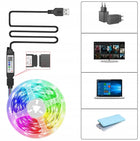 Taśma LED USB 5050 TV RGB 4m Ledy do Telewizora Podświetlenie pilot apka 5V oświetlenie ambientowe, kolorowe światło