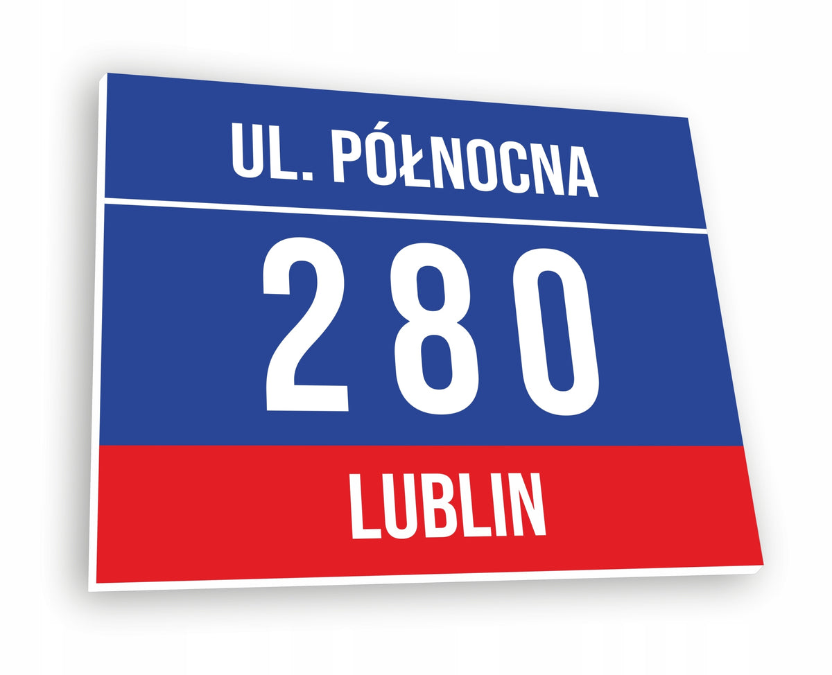 Tabliczka adresowa Numer domu 40x30 cm PCV Numer domu Oznaczenie posesji, szyld na elewację, aluminiowa