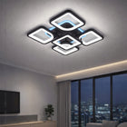 Lampa Sufitowa Nowoczesna Czarna Żyrandol Plafon RGB CCT 72W LED 7920lm oświetlenie do pokoju, aluminiowa, 5 punktów