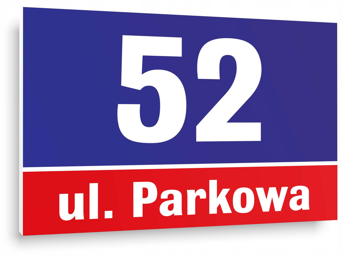 Tabliczka adresowa Numer domu 32x22 cm PCV 6 mm oznaczenie posesji, szyld na elewację