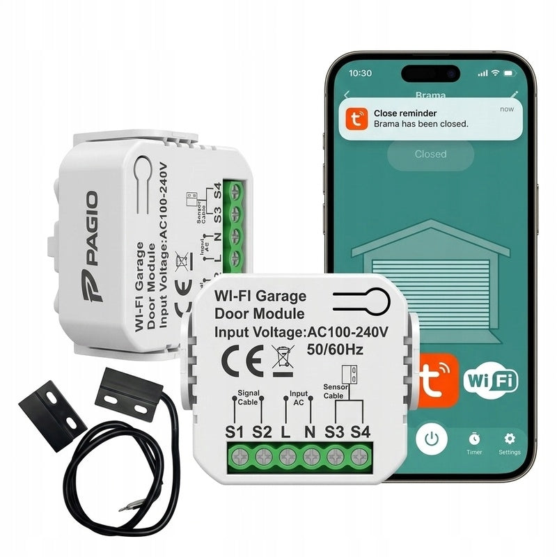 Sterownik wifi do bramy garażowej i wjazdowej pagio tuya + czujniki moduł inteligentnego domu, zdalna obsługa automatyki