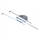 Lampa sufitowa lampa LED wiszaca srebro 6500K nowoczesna do salonu 18W żyrandol aluminiowy 3-punktowy 14 cm 55 cm