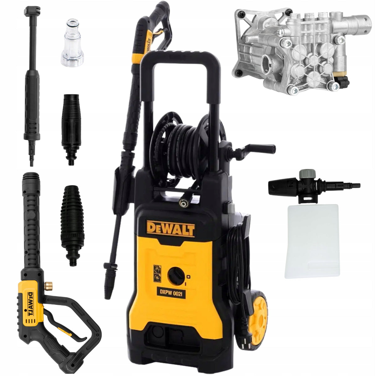 DEWALT MYJKA CIŚNIENIOWA 240BAR PROFESJONALNA POMPA Z ALUMINIUM do mycia kostki brukowej, tarasu i samochodu, 450 l/h