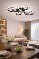 Lampa LED sufitowa plafon gold EKO żyrandol LED nowoczesna + pilot czarna prostokątna oprawa 60 cm ze zintegrowanym