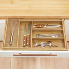 Wkład do szuflady na sztućce GreenBlue 43 x 50 cm organizer kuchenny bambusowy brązowy, 9 przegródek, noże, widelce
