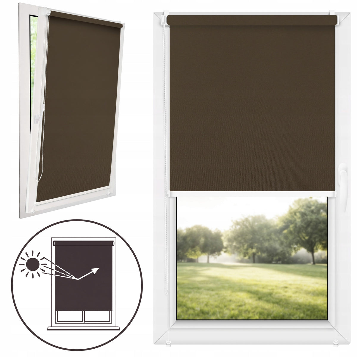 Roleta wewnętrzna mini z prowadnicami 100% zaciemniająca BLACKOUT 72x150 osłona okienna, bezinwazyjny montaż