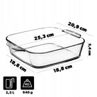 Naczynie żaroodporne 2,5l małe do zapiekania piekarnika kwadratowe 25cm szklana forma, brytfanna, mikrofala