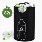 Torba kosz pojemnik do segregacji butelek puszek czarna czarny 82 L worek na odpady recykling selektywny do zbiórki