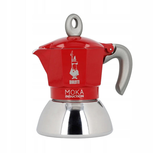 Kawiarka Bialetti New Moka Induction 2tz czerwona klasyczna czerwony aluminium, stal nierdzewna z opakowaniem jednostkowym