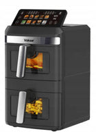 Frytkownica beztłuszczowa dwukomorowa pionowa voksar T11 AIR fryer 12l XXL czarny