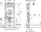 Stelaż podtynkowy Geberit Duofix Basic 112 cm 111.170.00.2 rama do WC, konstrukcja montażowa do toalety, zabudowa g-k