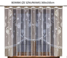 GWIAZDKI z reniferem rozm. 300x150cm firana świąteczna, HAFT S.A (gotowa) biała żakardowa dekoracja okna na żabki