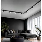 Zestaw Szynoprzewód Szyna 1m + 3x Lampa GU10 LED reflektory sufitowe, czarne aluminiowe, 3 punkty świetlne, do salonu