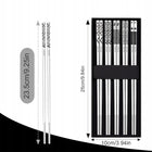 Eleganckie pałeczki do sushi wielorazowe zestaw 5PAR metalowe sztućce azjatyckie 23,5 cm, 10 sztuk