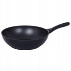 MG Home PATELNIA WOK 28 cm czarna z pokrywką, nieprzywierająca, INDUKCJA do smażenia i duszenia, z nienagrzewającymi