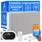 Grzejnik na podczerwień konwektorowy 2w1 MICA 2000 W WIFI szybkie grzanie 860 mm 540 mm grzewcza biały, czarny