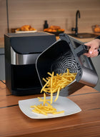 Frytkownica beztłuszczowa 1800W airfryer 8l nieprzywierająca 12 programów srebrny/szary