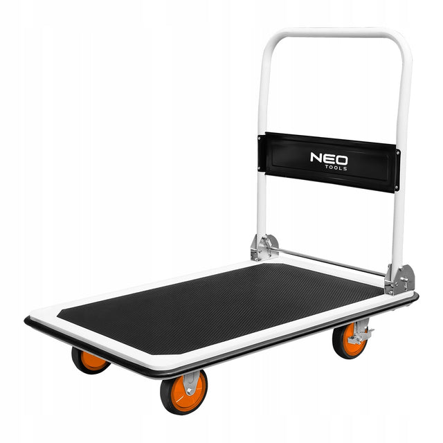 NEO Składany Wózek Transportowy Magazynowy Platformowy 90x60 cm 300 kg do przewożenia towarów i ciężkich ładunków, czarny