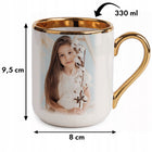 Kubek Elegancki Złoty Kosmetyczki Stylistki Paznokci z Grafiką Nadrukiem ceramiczny 330 ml do herbaty, personalizowany
