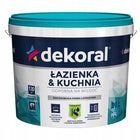 Dekoral Farba lateksowa Łazienka&Kuchnia odporna na wilgoć biała 5l emulsja ścienna matowa, śnieżnobiała, wydajność 12