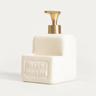 Dozownik sylan śmietankowy 10x17 cm homla do mydła w płynie, łazienkowy, nablatowy, ręczny, 200 ml, biały