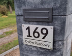 Tabliczka z numerem na dom tablica adresowa aluminiowa numer domu dystanse szyld posesji, oznaczenie budynku, srebrny