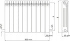 GRZEJNIK ALUMINIOWY KALORYFER ŻEBERKOWY 10 ŻEBEREK H-500 BIAŁY MOCNY 152,6W 800 mm 578 mm grzewcza