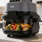 Frytkownica beztłuszczowa Teesa glass AIR fryer 1500W 2 pojemniki 1,5l / 4l czarny