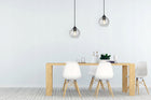 Lampa sufitowa wisząca żyrandol szklane kule czarna listwa nad stół wyspę do jadalni kuchni 2x E27 klosze 10 cm do 60 w
