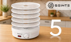 Suszarka do grzybów owoców i warzyw ziół duża 500W mocna 5 tacek regulacja dehydrator żywności, BPA free, cicha praca