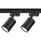 Zestaw Szynoprzewód Szyna 1m + 2x Lampa GU10 LED Oświetlenie szynowe czarne reflektory sufitowe, oprawy na szynę, 2