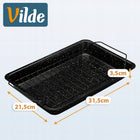 Brytfanka GRANITOWA forma blacha do pieczenia mięsa z rusztem 31,5x21,5 cm naczynie do zapiekania, powłoka non-stick