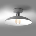 PLAFON LAMPA SUFITOWA ŻYRANDOL LOFT LED E27 SREBRO DUŻA METAL 30 CM OKRĄGŁA oprawa wisząca industrialna do salonu