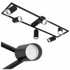 Lampa Sufitowa LED Oprawa Halogenowa 6x GU10 Kinkiet SPOT Ruchomy Reflektor listwa oświetleniowa czarna aluminiowa 80