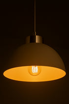 Lampa Wisząca Zwis Plafon Żyrandol Ecru Beżowa Kaszmir Moon Led oprawa sufitowa metalowa E27 1-punktowa klosz 18 cm do