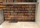 Panel szklany hartowany 50x60 + czarne mocowania fartuch kuchenny, osłona ściany nad blatem, prostokątny 6 mm