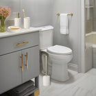Szczotka do wc ceramiczna biała łazienkowa wytrzymała budowa stylowa wolnostojące 37.5-37.5 cm biały ceramika